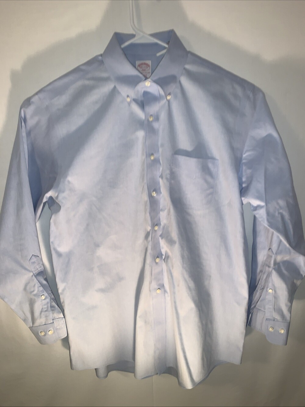 Brooks Brothers Dress Shirt 16.5 4/5 Blue Button Down Pocket 346 Cotton